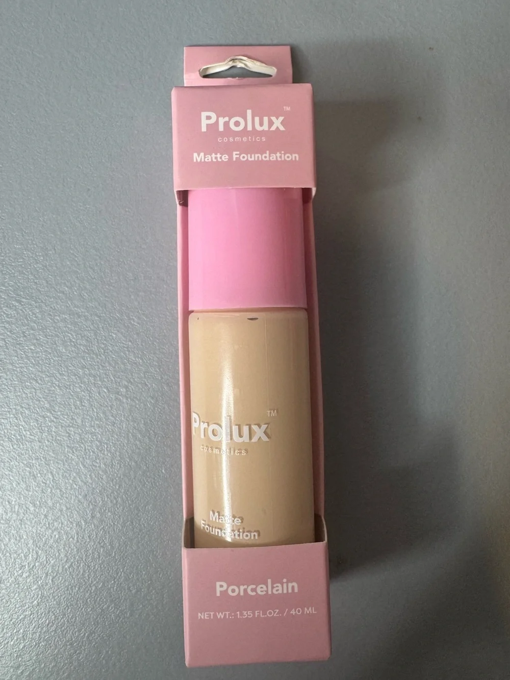 Prolux cosmetics Matte Foundation in Porcelain (Pink Packaging)